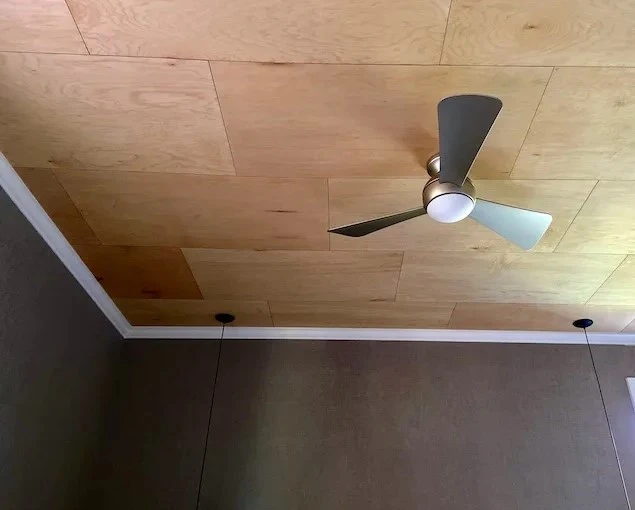 plywood ceiling