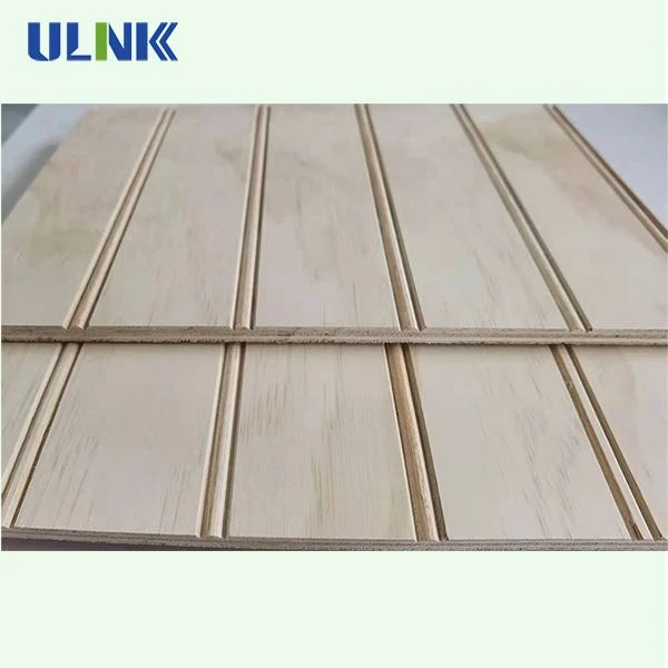 UV Type Slotted Pine Poplar Core Grooved Wall Panels